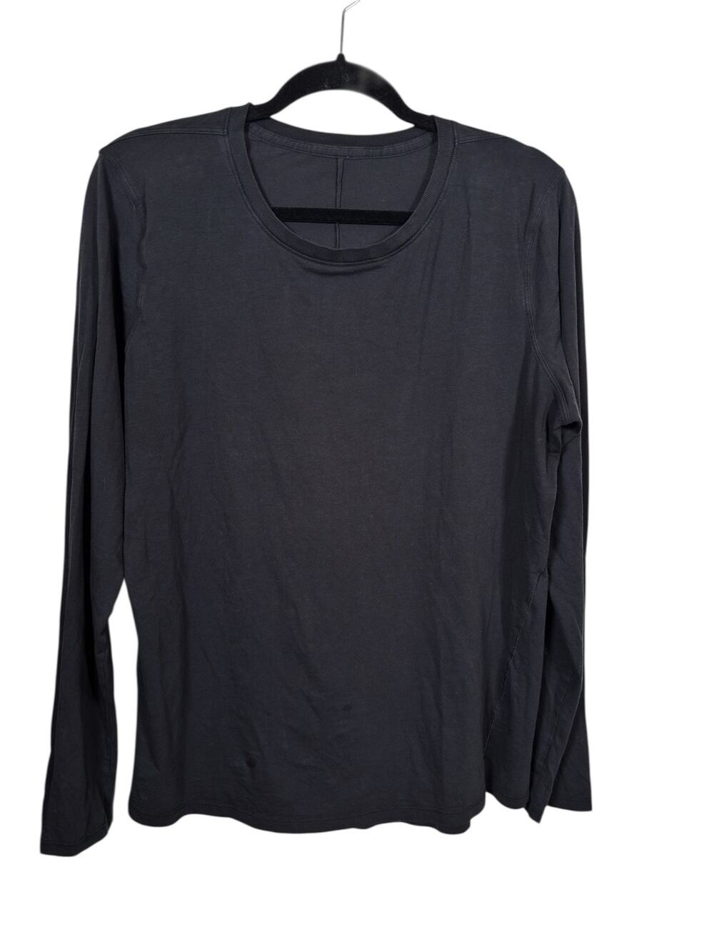 Lululemon Long Sleeve Shirt Womens 10 Black All Yours Pima Cotton Relaxed Fit